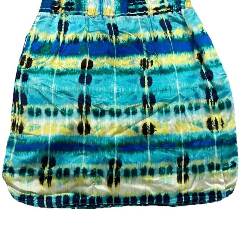 Banana Republic Blue and Yellow Watercolor midi skirt